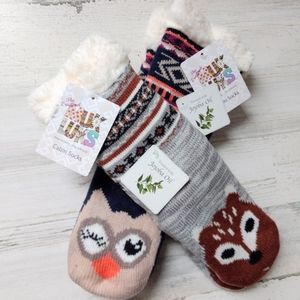 MUK LUKS Critter Faux Shearling Cabin Socks